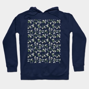 Cute Panda and Leaves Art Pattern Black Ver Hoodie